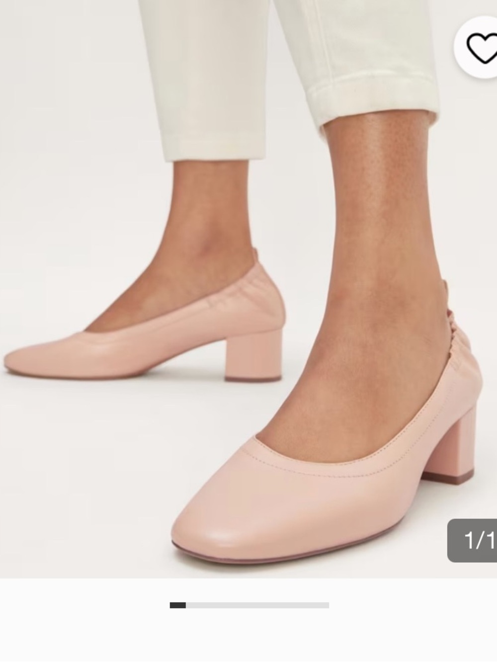 Everlane Day Heel in Pale Pink Leather